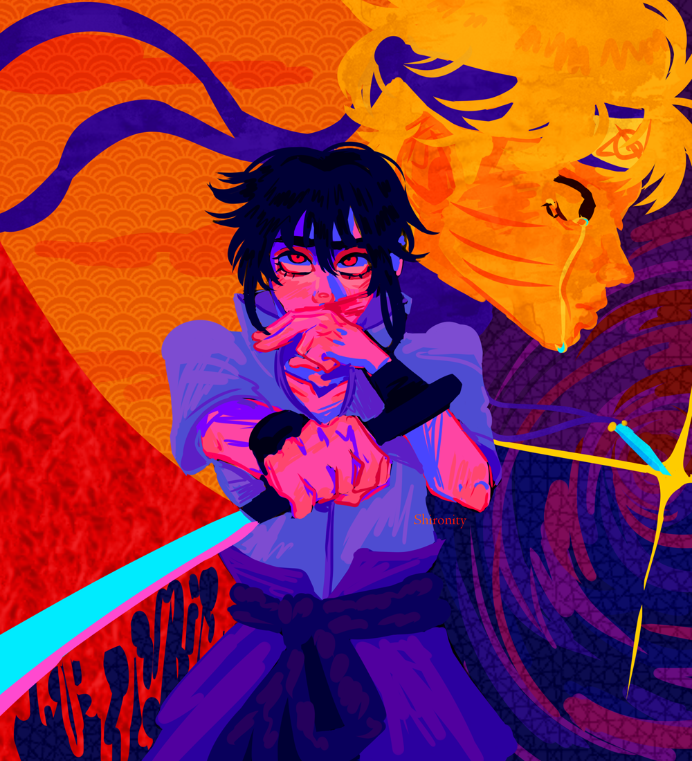 ilustracion naruto y sasuke